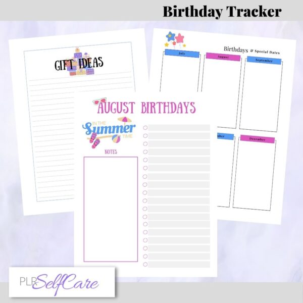 Printable Birthday Tracker